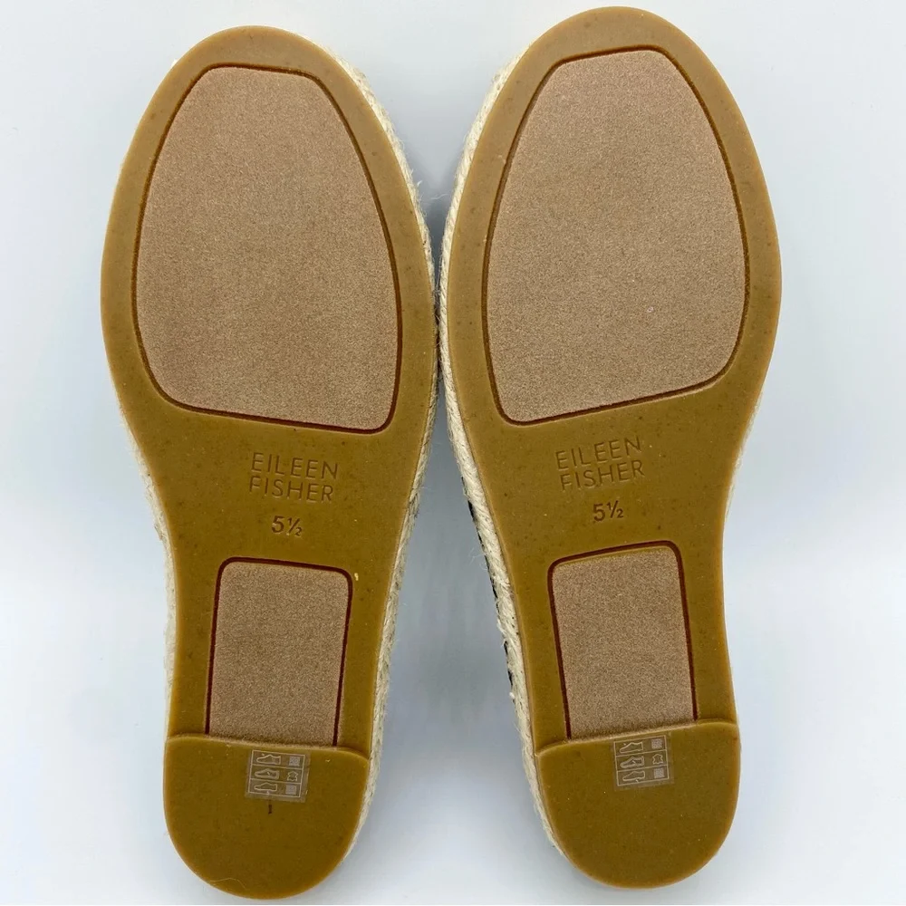 Eileen Fisher Black Live Knit Espadrille Size 5.5